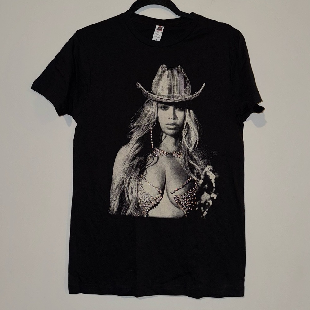 Beyonce Renaissance World Tour Disco Cowboy Hat Rhinestones 2023 Tee